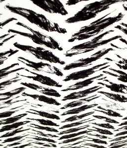 163 Pedestrians (Tread) - DETAIL 130x22 inchesInk on paper